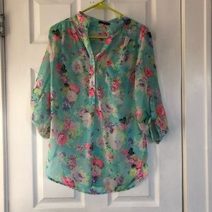 Bright, flown floral shirt